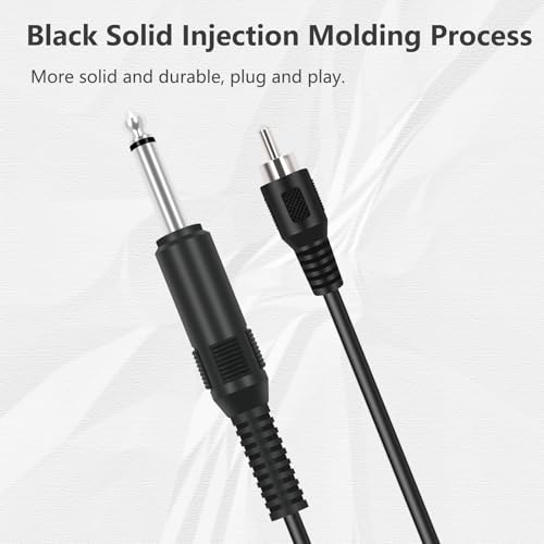 RCA to 6.35mm 1/4 inch, 2 Pack RCA Male to 6.35mm TS Mono Male Jack Adapter Audio Cable for Speaker Mixer Amplifier TV AV Receiver Guitar