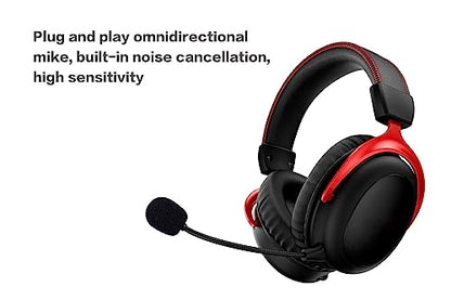 Replacement Game Mic for HyperX Cloud II-Wireless Gaming Headset on PC PS4 PS5 Nintendo Switch, 3.5mm Detachable Boom Microphone