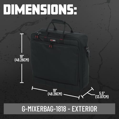 Gator Cases Padded Nylon Mixer/Gear Carry Bag with Removable Strap, 18" x 18" x 5.5" (G-MIXERBAG-1818) - size: 18"x 18"x 5.5", style: Medium Format