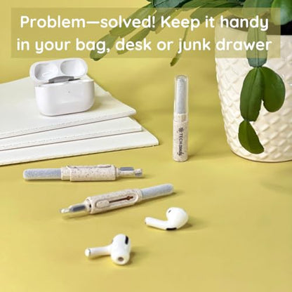 Teenie Weenie Earbud Cleanie Earbuds Cleaning Kit - Crud-Removing Multi Tool, Compatible with AirPods, Nib, Soft Brush, Flocking Sponge, Cleaner for Charging Case, Phone, Camera, Pen Shaped