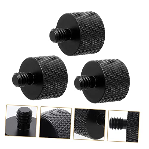 DECHOUS Microphone Stand Adapter Screws 3pcs Black Screw Set 5/8 to 1/4 Thread