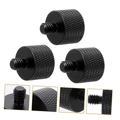 DECHOUS Microphone Stand Adapter Screws 3pcs Black Screw Set 5/8 to 1/4 Thread