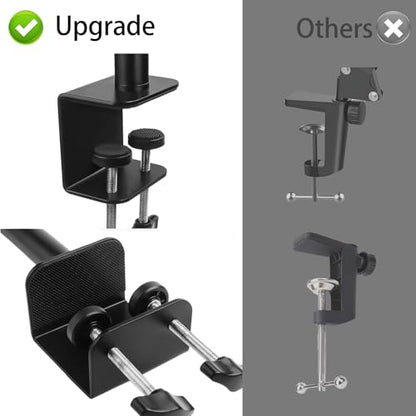 Microphone Stand Mic Boom Arm for Blue Yeti HyperX QuadCast SoloCast Yeti Nano Snowball SM7B Q2U Fifine K669B and Other Mics, Overhead Mic Stand Desk Boom Arm with 5/8" 1/4" Adapter