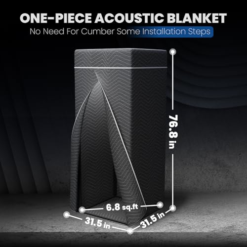 RDCMKL Portable Recording Booth, Foldable Vocal Booth for Home Studio | sound isolation vocal shield, acoustic blanket enclosure, floor stand, phone holder, podcast, voiceover, singing