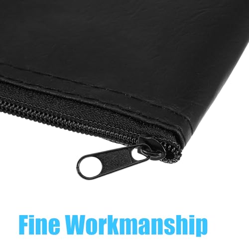 2 Pack Microphone Case, Microphone Bag Mic Case Black Zipper Pouch | PU Leather Zipper Storage Pouch for Wireless Travel Portable Shockproof Vocal Mic Protector Accessories 8.66 x 4.13 Inches - size: 8.66 x 4.13