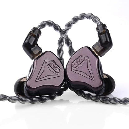 FAAEAL 컴포지트 다이어프램 인이어 모니터 헤드폰, HiFi 유선 이어버드, QDC-2PIN 탈착식 실버 도금 IEM 케이블 KZ ZSN ZS10 PRO TRN MT1 헤드폰 3.5mm 1.3m(4피트) 호환