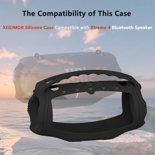Silicone Case and Shoulder Strap for JBL Xtreme 4 Bluetooth Speaker | Silicone Cover for Xtreme 4 Portable Bluetooth Speaker Accessories, Protective Case with Adjustable Carrying Strap - size: for Xtreme 4