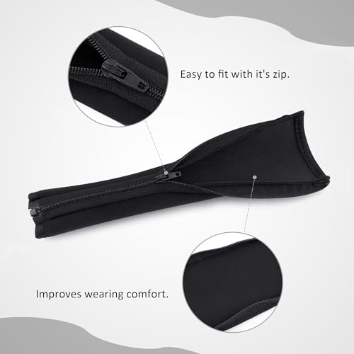 BlingKingdom Headphone Headband Cover, Black Band Cover, 9.2 x 3.1 in | Headphones Band Headband Protector with Zipper, Feels Comfortable, Detachable, Easy Cleaning