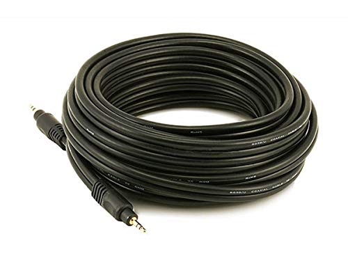 Monoprice Audio Cable - Premium 3.5mm Stereo Male to 3.5mm Stereo Male, TRS, Gold Plated, 22AWG, 25 Feet, Black - size: 25 Feet