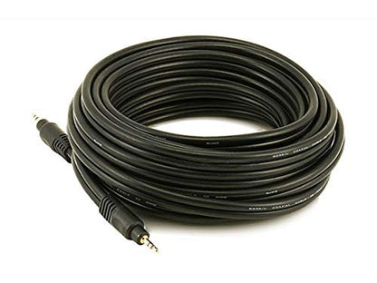 Monoprice Audio Cable - Premium 3.5mm Stereo Male to 3.5mm Stereo Male, TRS, Gold Plated, 22AWG, 25 Feet, Black - size: 25 Feet