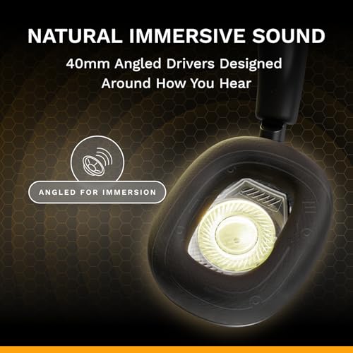 GLORIOUS GHS Eternal - Stereo Gaming Headset for PC, PS5, PS4, Xbox, Switch - Custom Tuned Angled Drivers, Adjustable Crystal Clear Detachable Mic, 3.5mm - Durable, All Day/Night Comfort - Black - color: Black