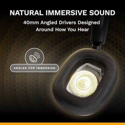 GLORIOUS GHS Eternal - Stereo Gaming Headset for PC, PS5, PS4, Xbox, Switch - Custom Tuned Angled Drivers, Adjustable Crystal Clear Detachable Mic, 3.5mm - Durable, All Day/Night Comfort - Black - color: Black
