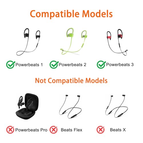 hopopwer Replacement Silicone Earbuds Tips for Powerbeats 3 Powerbeats 2, 4 Pairs Earbuds Silicone Ear Tips Set - Small, Medium, Large and Double Flange (Red with Pen) - color: Red with Pen