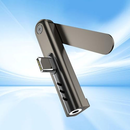 Portable USB C to 3.5mm Headphone Adapter with Foldable Stand for Mobile Devices Type C Adapter