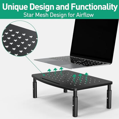 Zimilar 2 Pack Monitor Stands Risers, 3 Height Adjustable Monitor Riser | for Laptop, Printer, iMac, PC, Premium Metal Monitor Stand Riser for 2 Monitors