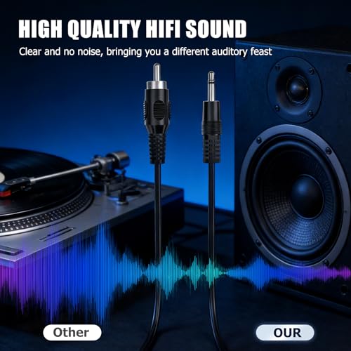 RCA to 3.5mm Mono, 2 Pack 6ft 3.5mm 1/8 inch Mono Male Plug to RCA Male Audio Cable Adapter, for Speakers, Subwoofer - size: 2 Pack