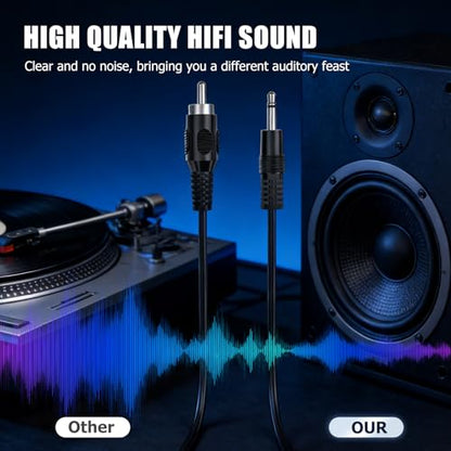 RCA to 3.5mm Mono, 2 Pack 6ft 3.5mm 1/8 inch Mono Male Plug to RCA Male Audio Cable Adapter, for Speakers, Subwoofer - size: 2 Pack