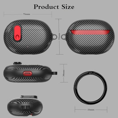 Beats Studio Buds/Studio Buds Plus Case Cover 2021/2023 Men Lock Clip with Clean Kit, GARTOO Protective Case and Cleaning Pen Compatible with Beat Studio Bud Plus for Women Girls Kids Black Red - color: Black/Red