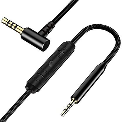 2.5mm to 3.5mm Replacement for Bose Headphone Cord, Nylon Braided Wire | 1.5m/4.9Ft Audio Cable for Bose 700 QC25 QC35 QC35 II OE2 AE2, JBL E45BT E55BT E65BTNC, AKG with Inline Mic & Volume Control
