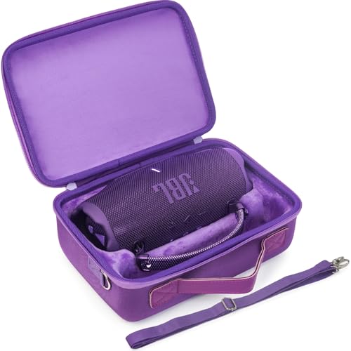 Hard Case for JBL Charge 6/5/4 Bluetooth Speaker – Waterproof Travel Case with Adjustable Shoulder Strap, Durable Protection for On-the-Go Use（Purple） (purple) - color: purple