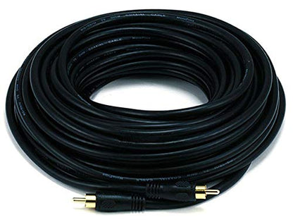 Monoprice 50ft Coaxial Audio/Video RCA Cable M/M RG59U 75ohm (for S/PDIF Digital Coax Subwoofer & Composite Video) Black - size: 50 Feet (Pack of 1), style: Cable