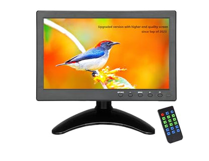 10 inch Portable HDMI Monitor Mini VGA Monitor Screen for PC/Camera/TV/Raspberry PI/Gaming; 1024x600 Pixel Support 1920x1080P Resolution; with Dual Speakers and USB Port