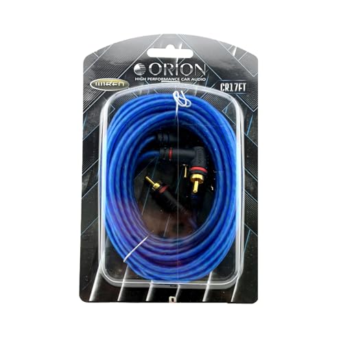ORION Wired CR17FT (17-Ft Blue) 2 Channel RCA Male to RCA Male Stereo Car Audio Cable | RCA Cable for Amplifiers, Hi-Fi Systems, Speakers, Home Theater, Subwoofers - Angle/Straight Connectors - style: 17 FEET