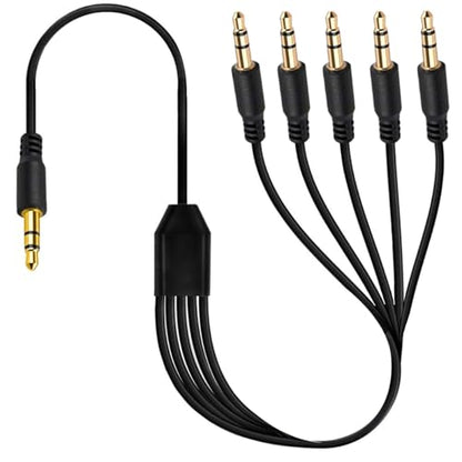 DC3.5mm Headset Splitter Audio Extension Cable,3.5mm to Dual Headphone Cord | 1 to 2 Way 1/8" TRS male to 2 male Stereo Jack Adapter for Smartphone,Computer,Mp3,Earphone,Speakers (1meter) (5 Way) - style: 5 Way