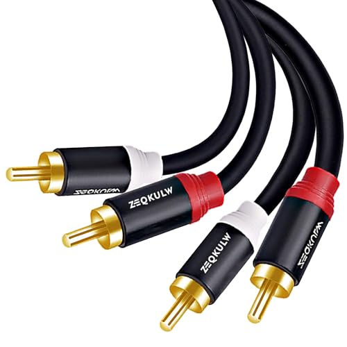 2RCA Audio Video Cable 3.3 ft 2RCA Male to 2RCA Male Stereo Audio RCA Cables Dual Shielded Gold-Plated 2 RCA Stereo Cable for car Audio Cord, Hi-Fi Systems or Home Theater - size: 3.3FT