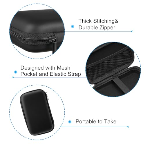 PATIKIL 6.69x3.54 Electronic Organizer Case, 1Pcs EVA Hard Waterproof Rectangle Travel Carrying Case with Zipper for Digital Multimeter, Camera, Charger Cord, Earphone, Black - size: 6.69x3.54"