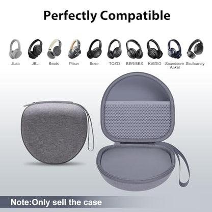 Headphone Case for JLab/Beats/TOZO/BERIBES/Picun Etc Headphones, Gray | for JLab JBuds Lux ANC/Go Lux ANC, Beats Studio Pro/Solo 4 3,TOZO HT3,KVIDIO Etc Headphone, Hard Shell Case for Travel Home - color: Gray