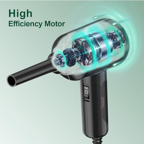Air Duster - Electric Air Blower - 5.74oz High Power Cleaning for Computer - PC - 2 Gear Compressed Air - color: Green