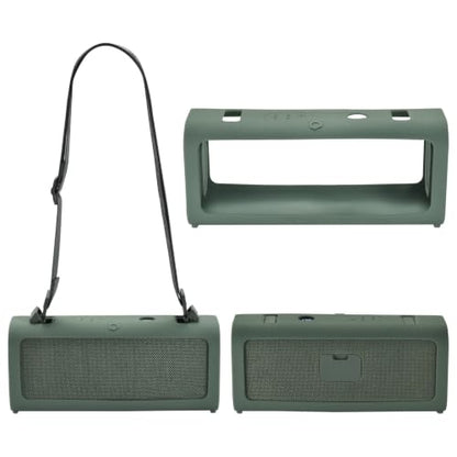 Case for Sony ULT Field 3 Speaker, Shockproof Non-Slip Cover | Custom-fit silicone cover, shockproof, non-slip grip, includes shoulder strap. Protects against scratches, dust, drops. - color: Green