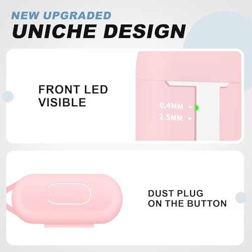 for AirPods Case Cover, Come with Clean Pen，Soft Silicone Protective Cover with Buckle for Women Men Compatible with Apple AirPods 2nd 1st Generation Charging Case, Front LED Visible,Pink - color: A9-Pink