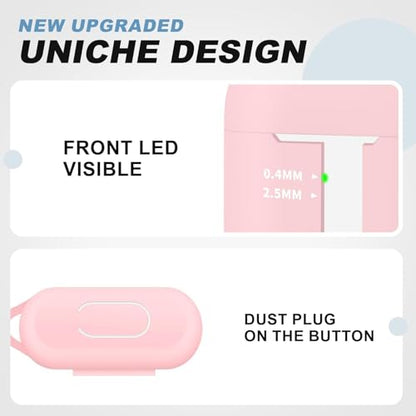 for AirPods Case Cover, Come with Clean Pen，Soft Silicone Protective Cover with Buckle for Women Men Compatible with Apple AirPods 2nd 1st Generation Charging Case, Front LED Visible,Pink - color: A9-Pink