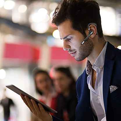 Bluetooth Headset V5.0, Wireless Bluetooth Earpiece 24Hrs HD Calling,CVC8.0 Dual Mic Noise Cancelling, Hands-Free Bluetooth Earphone for Driving/Business/Office