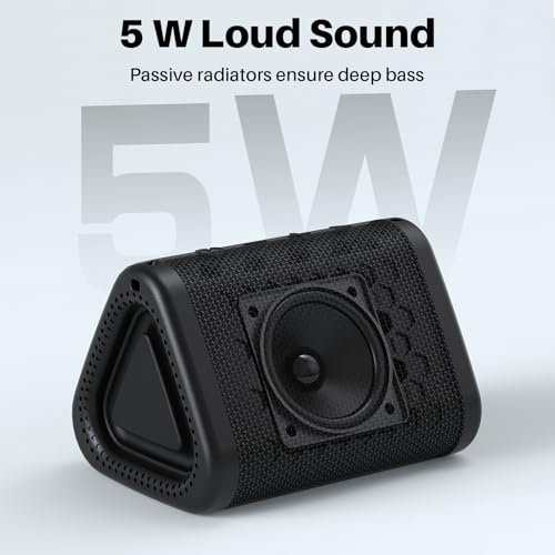 Bobtot Portable Small Bluetooth Speaker, IPX7, 5W | Mini Speaker, Loud and Stereo Sound with Dual Bass, 15H Playing Time, TWS Pairing for Travel, Party, Camping