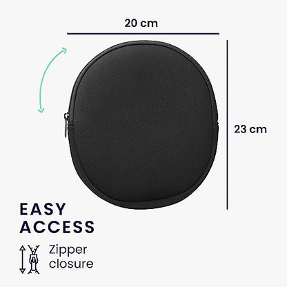 kwmobile Neoprene Headphone Case for H390 Cover – Over-Ear Headset Storage Pouch - Soft Travel Carry Bag Black - color: black
