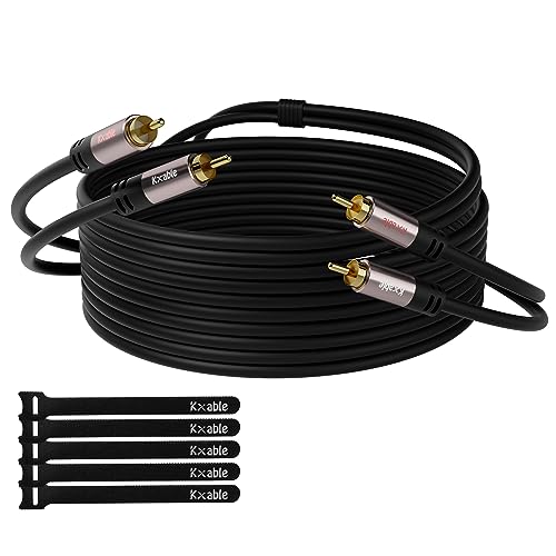 RCA Cable 4 FT, 2RCA Male to 2RCA Male Stereo Audio Cables, Dual Shielded Digital Analogue, 2 RCA Subwoofer Cord for Home Theater, HDTV, Amplifier, Hi-Fi System, Car Audio, Speaker, 23AWG OFC Core - size: 4 Feet