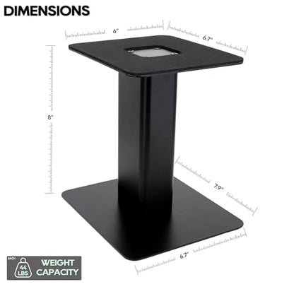Tlingt Desktop Speaker Stands Pair, 6"x6.7" Metal Tray, 8" Tall | Heavy-duty Metal Tray, Perfects for 3"- 4" Monitors & Bookshelf Speakers, Sturdy Base, Compact Size for Home/Studio - size: 8" Tall