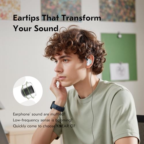 5 Pairs KBEAR 07 Ear Tips, KINBOOFI KZ ZS10 PRO Silicone IEM Eartips Earbuds for KZ ZST ZS10 PRO X AS10 AS24 ZSN ZSN PRO X ZSN PRO ZS10 PRO2 TANGZU WAN'ER CCZ DC02 DC01-PRO Wired Headphone（S/M/L）
