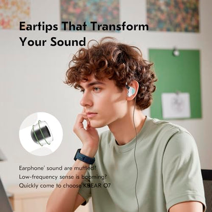5 Pairs KBEAR 07 Ear Tips, KINBOOFI KZ ZS10 PRO Silicone IEM Eartips Earbuds for KZ ZST ZS10 PRO X AS10 AS24 ZSN ZSN PRO X ZSN PRO ZS10 PRO2 TANGZU WAN'ER CCZ DC02 DC01-PRO Wired Headphone（S/M/L）