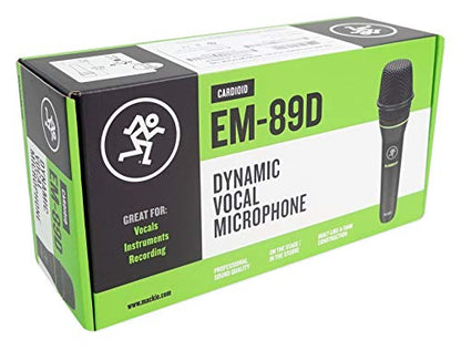 Mackie EM-89D Vocal Live Sound or Studio Recording Dynamic MicrophonewithCablewithClip Bundle with Rockville RDMS70 Desktop Mic Stand with Boom with Steel Round Base with Adjustable Height