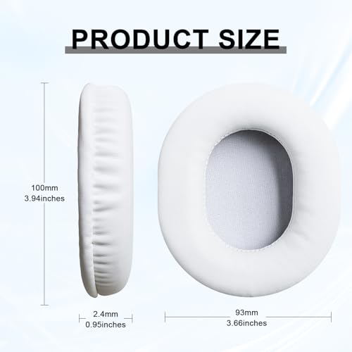 Replacement Ear Pads for Audio Technica ATH M50X M50XBT M50RD M40X M30X M20X MSR7 SX1 Monitor Headphones, Headset Ear Cushions, Headset Earpads, Ear Cups Cover (White) - color: White