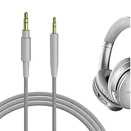 GEEKRIA Audio Cable Compatible with Bose QuietComfort Ultra/SE/45/35II/35, 700, SoundLink II Headphones, 2.5mm to 3.5mm Braided Nylon Replacement Stereo Cord (4ft/1.2m)