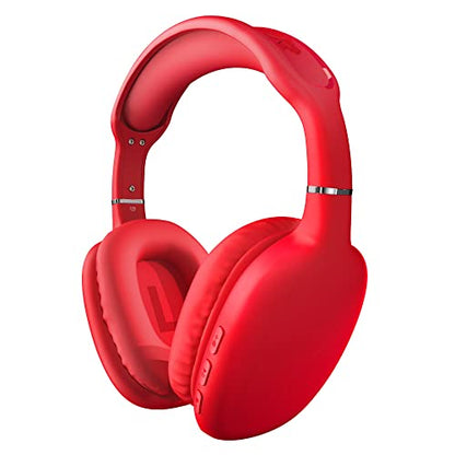 HyperGear Over-Ear Headphones - Wireless Bluetooth Headphones with Noise Isolation, Built-in Mic, Soft Memory Foam Cups for All-Day Comfort, Red - color: Red