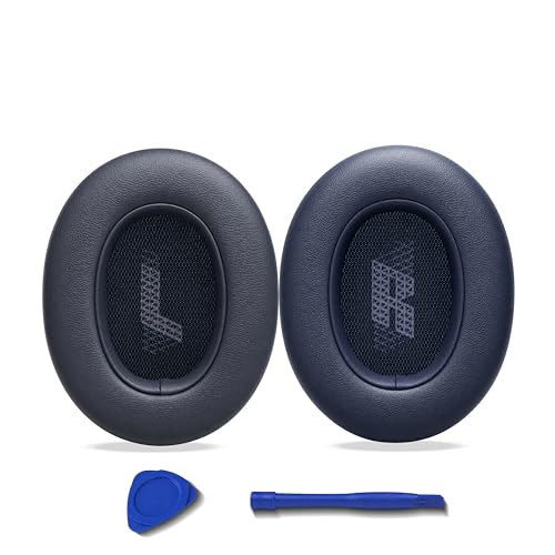 Replacement Ear Pads for JBL E65BTNC/Live 650BTNC/Live 770NC/Live 660NC/Duet NC Headphone, Extra Thick Cushions, Ear Cups Cover, Soft Leather＆Memory Foam Headset Earpads (Blue) - color: Blue