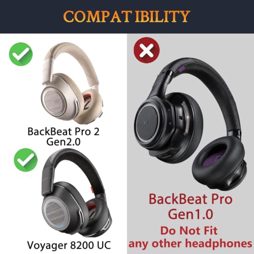 SOULWIT Replacement Kit for BackBeat Pro 2, Voyager 8200 - Beige - color: Beige