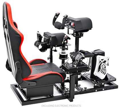 Marada Racing Flight Simulator Cockpit with Red Seat for Sim Flight Racing