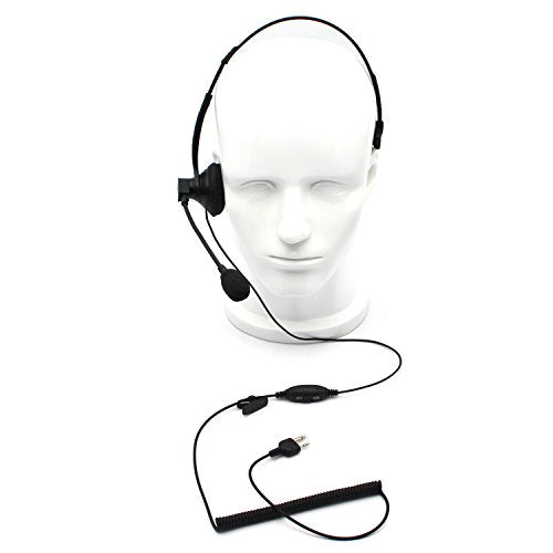 Over-Head Earpiece/Headset with Boom Mic &VOX for Midland/Alan GMRS/FRS GXT250 GXT1000VP4 LXT500VP3 LXT380 LXT118 2 Two Way Radios 2-pin Jack
